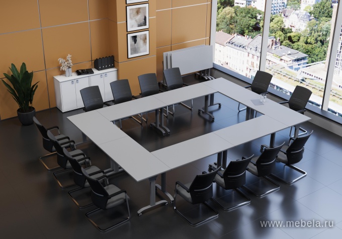 Стол складной мобильный (закругленный)