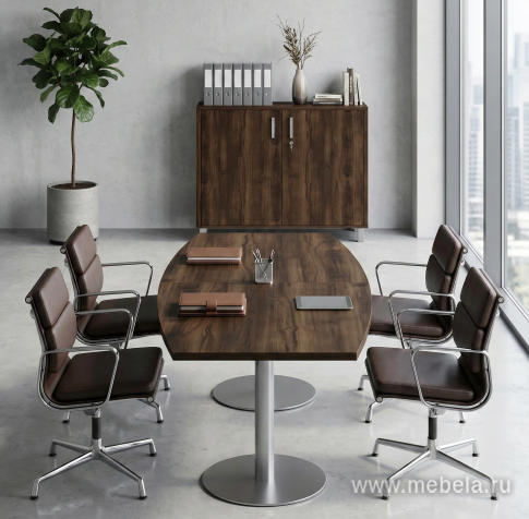 Офисный шкаф средний, широкий, стекло в алюминиевой раме