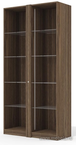 Офисный шкаф высокий комбинированный (полки стекло) с подсветкой