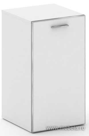 Офисный шкаф низкий узкий белое стекло (левый/ правый)