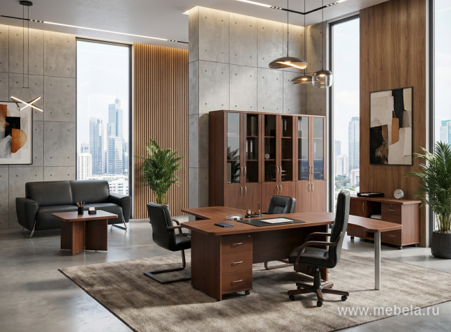 Офисный шкаф широкий средний с тонир. стеклом (без топа)