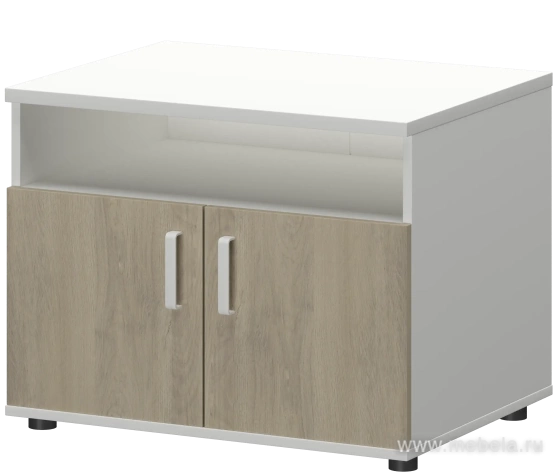Офисная тумба для оргтехники, с нишей и распашными дверцами