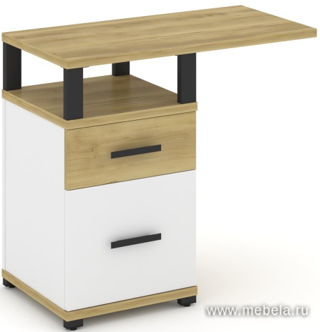 Тумба приставная узкая 1 ящик + 1 распашной фасад. С надставкой широкой.