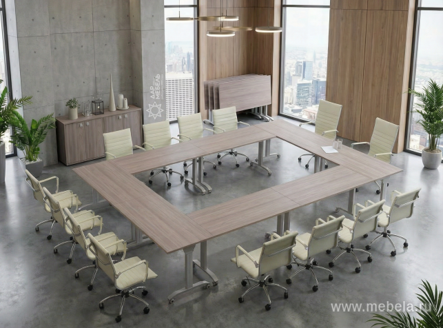 Стол складной мобильный (закругленный)