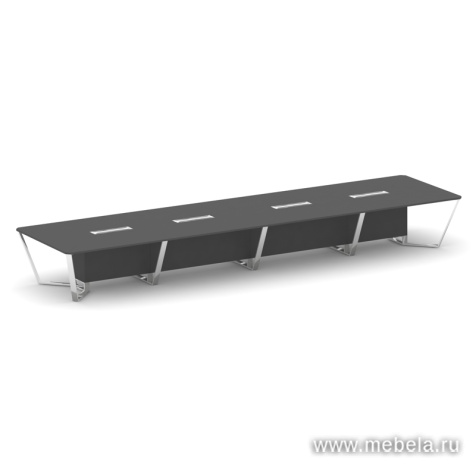 Стол переговорный квадратный с лючками из нержавеющей стали