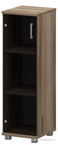 Офисный шкаф узкий средний закрытый (стекло)