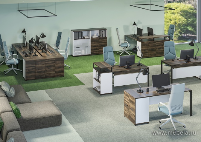 Тумба мобильная 1 ящик + 1 распашной фасад. С надставкой.