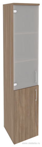 Офисный шкаф высокий узкий стекло левый / правый