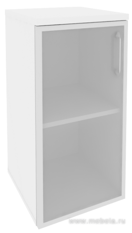 Офисный шкаф низкий узкий стекло в раме (лев/прав) 