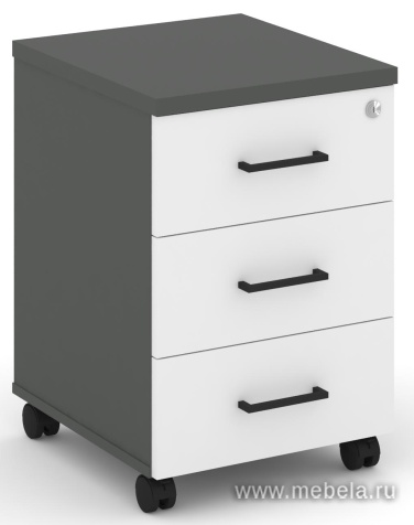 Тумба мобильная 3 ящика. Стандартные колеса