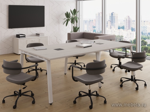 Стол переговорный на П-образных опорах 40х40