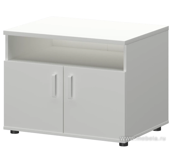 Офисная тумба для оргтехники, с нишей и распашными дверцами