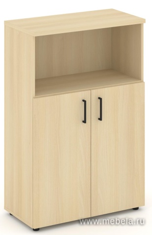 Офисный шкаф средний широкий (2 низких фасада, задняя стенка ЛДСП)