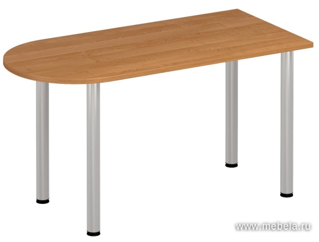 Стол письменный полукруглый на хромированных опорах