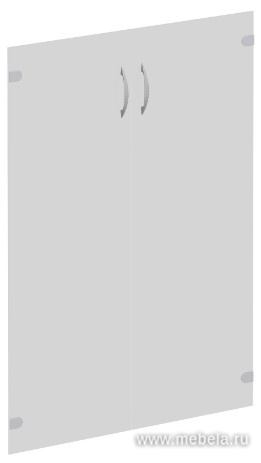 Двери стеклянные средние прозрачные (2шт.)