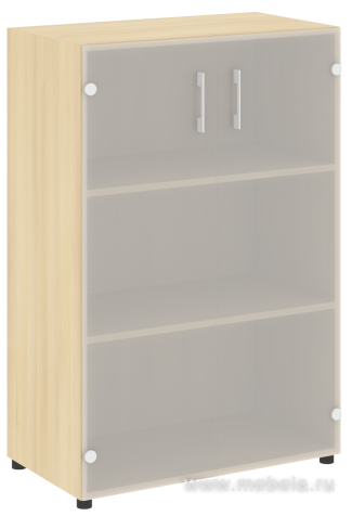 Офисный шкаф средний закрытый двери стекло