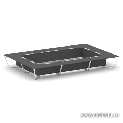 Стол переговорный квадратный с лючками из нержавеющей стали