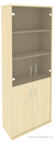 Офисный шкаф комбинир. со стеклом