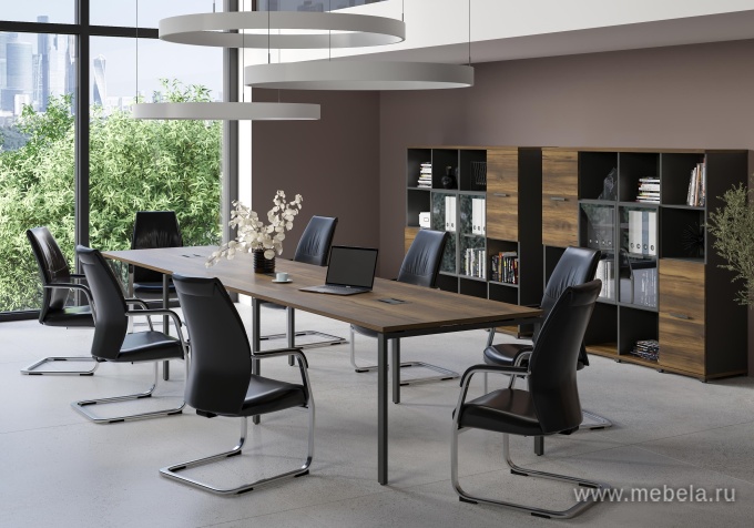 Стол для переговоров на металлокаркасе (3 столешницы)
