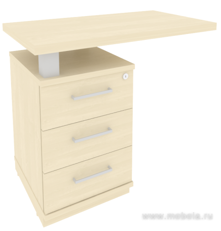 Тумба приставная с топом для прямоугольного стола левая