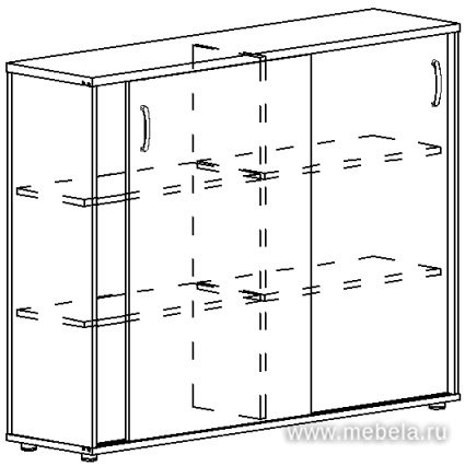 Офисный шкаф-купе средний (для 2-х столов 60)