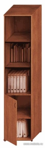 Офисный шкаф высокий узкий комбинированный со стеклом