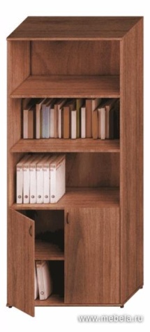 Офисный шкаф высокий комбинированный со стеклом