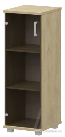 Офисный шкаф узкий средний закрытый (стекло)