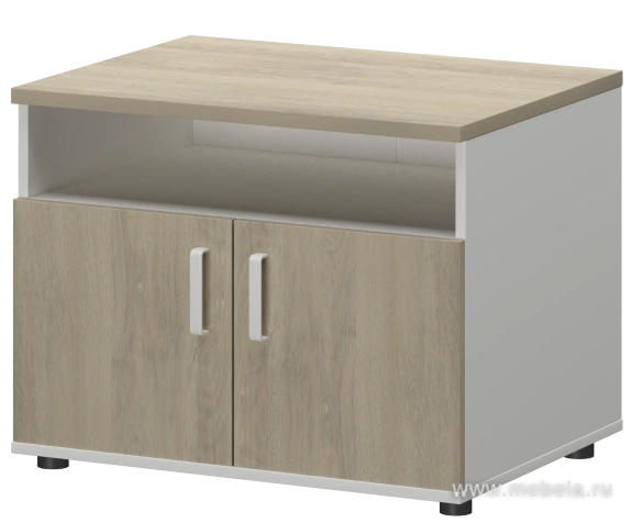 Офисная тумба для оргтехники, с нишей и распашными дверцами