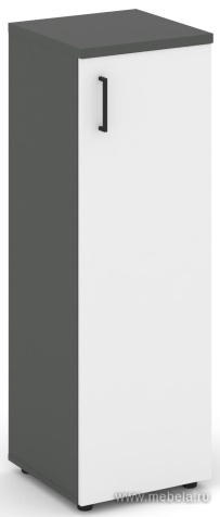 Офисный шкаф средний узкий левый / правый (1 средний фасад, задняя стенка ЛДСП)