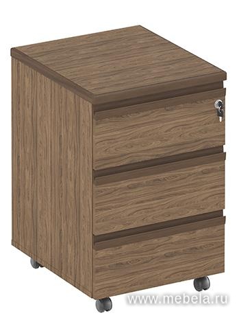 Тумба выкатная 3-ящичная с центральным замком