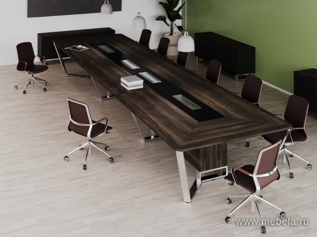 Стол переговорный квадратный с лючками из нержавеющей стали