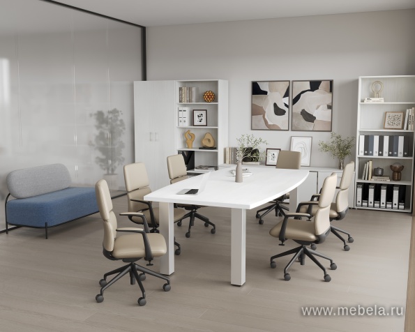 Офисный шкаф узкий средний со стеклом в раме + полка Л/ПР