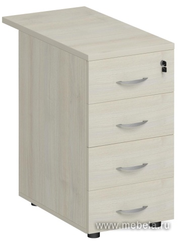 Приставная офисная тумба с замком, 4 ящика