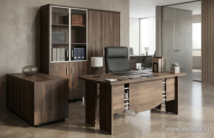 Офисный шкаф средний, широкий, стекло в алюминиевой раме