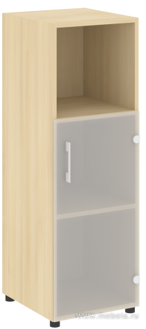 Офисный шкаф узкий средний со стеклом + полка Л/ПР