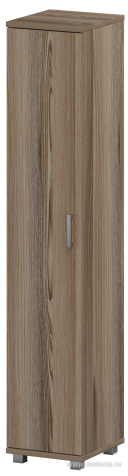 Офисный шкаф узкий высокий закрытый 1 дверь (ЛДСП)
