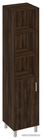 Офисный шкаф узкий, глухая дверь без замка+ниши, ЛЕВЫЙ