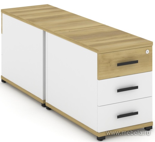 Тумба двухсторонняя опорная/приставная 3 ящика.