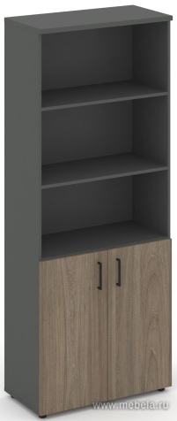 Офисный шкаф высокий широкий (2 низких фасада, задняя стенка ЛДСП
