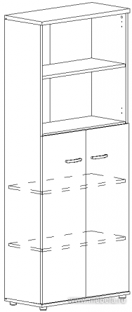 Офисный шкаф для документов полузакрытый