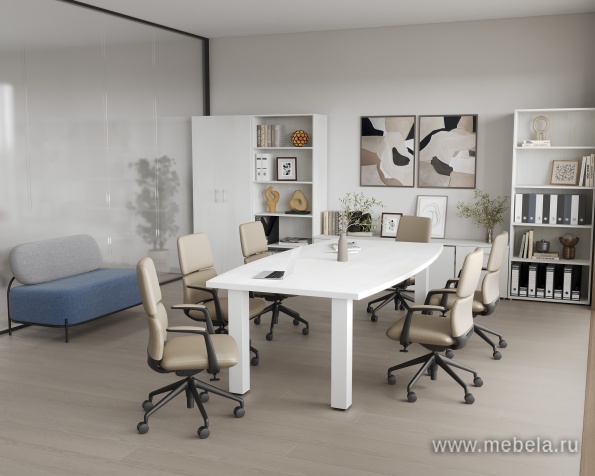 Офисный шкаф узкий средний со стеклом в раме + полка Л/ПР