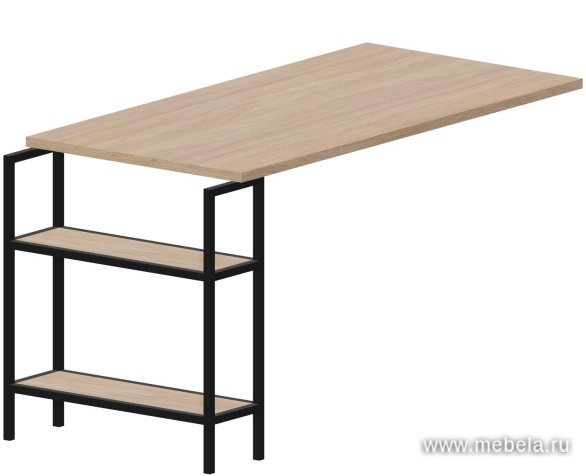 Стол приставной на металлокаркасе с открытыми полками